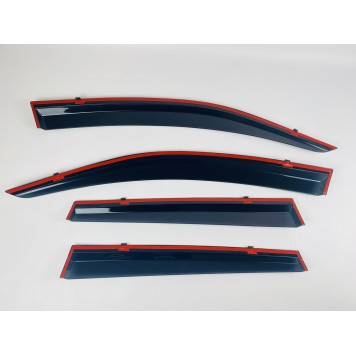 Дефлекторы окон Subaru Forester 2013-2018 с нерж. хром полоской-5